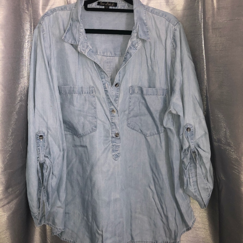 2x Jean Blouse With Pockets